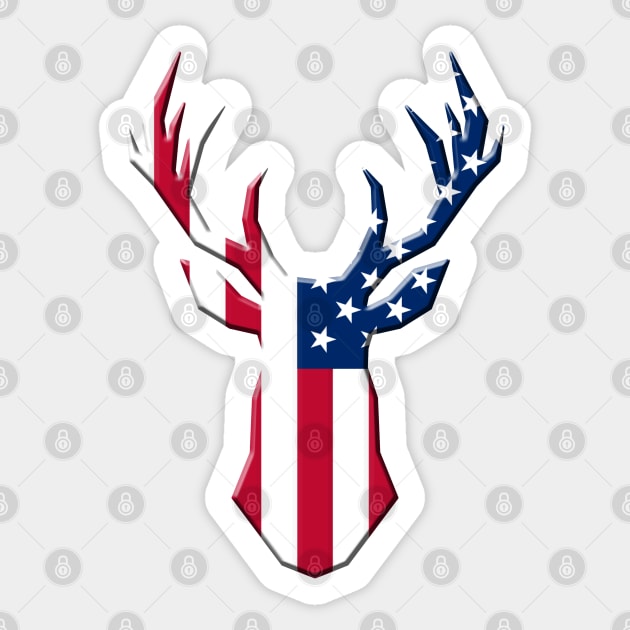 USA Flag Deer Hunting Emblem American Hunters Gift Sticker by HypeProjecT
